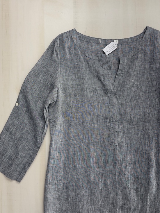 Nuthatch Tops - nwot NUTHATCH Maine lagenlook artist linen tunic 3/4 sleeve gray blouse top S